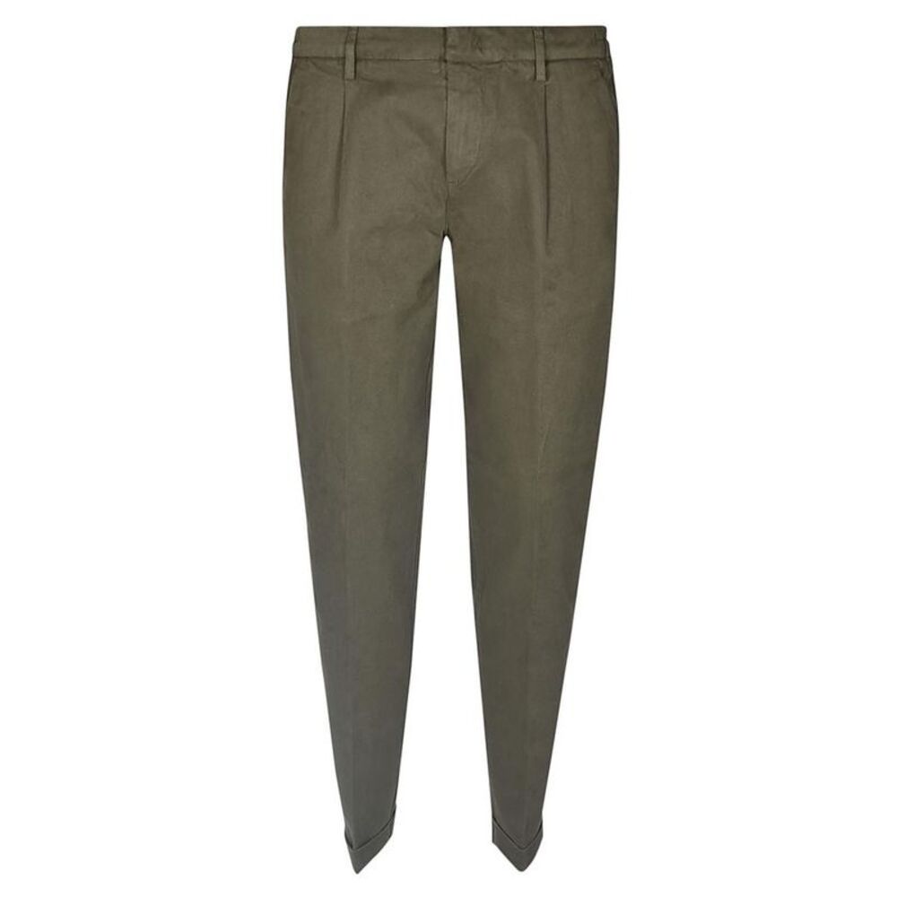 FAY Men's Pleated Cotton Twill Trousers Men GREEN Pants
